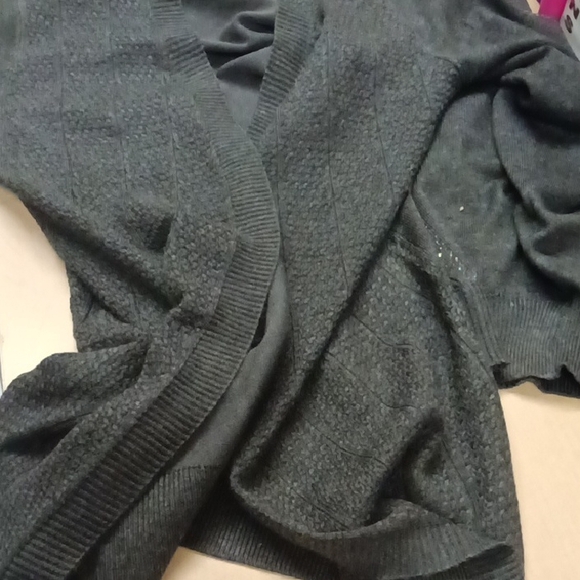 Gray Knit Cardigan Sweater - Picture 3 of 3